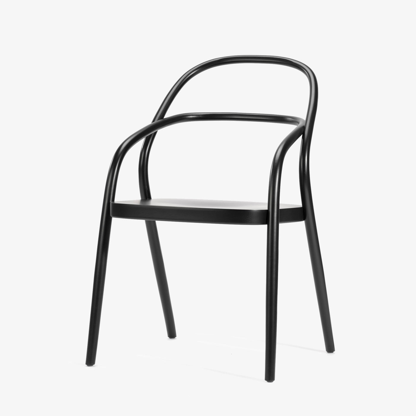 Ton 002 Stuhl schwarz Buche Vorderseite Seite